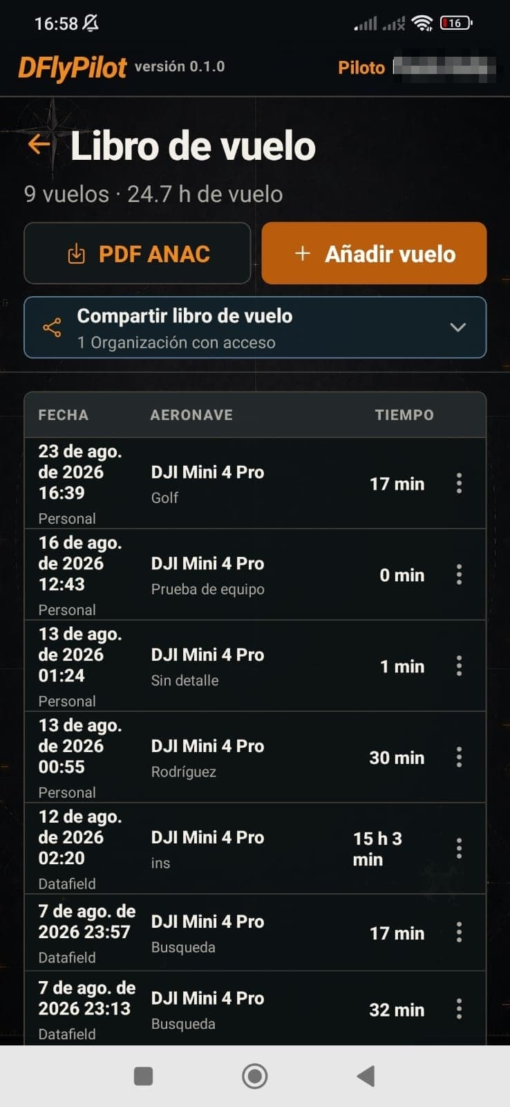 Pantalla 10 de DFlyPilot